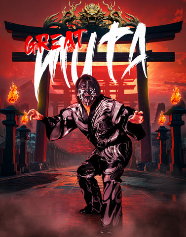 *Signed* Great Muta AsylumGFX Metallic 8x10 Promo or 11x14 Poster (JSA)