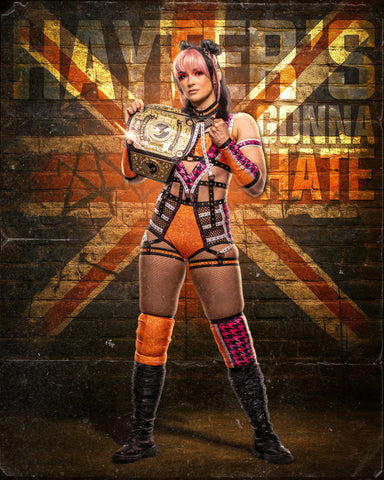 *Signed* Jamie Hayter AsylumGFX Champion Metallic 8x10 Promo or 11x14 Poster (JSA)