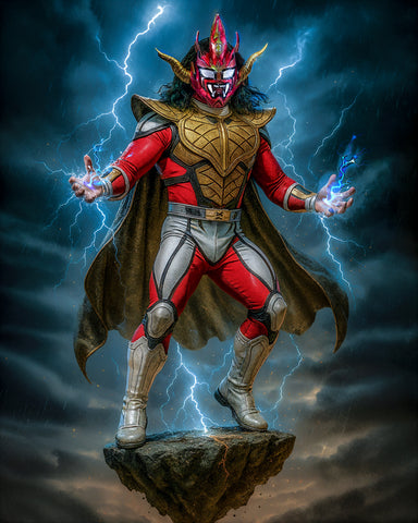 *Signed* Jushin Liger AsylumGFX Metallic 8x10 Promo or 11x14 Poster (JSA)