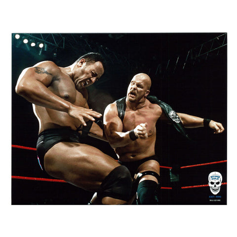 *Signed* Stone Cold Steve Austin Punching The Rock WWE Original 8 x 10 Promo