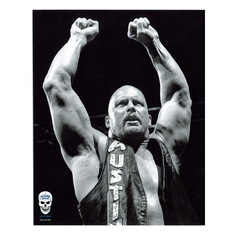 *Signed* Stone Cold Steve Austin B&W Arms Up WWE Original 8 x 10 Promo