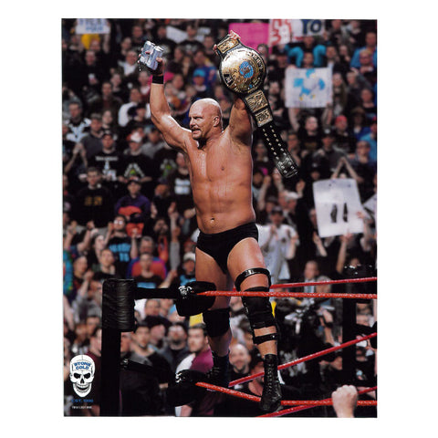 *Signed* Stone Cold Steve Austin Belt & Beers in Corner WWE Original 8 x 10 Promo