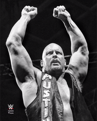 *Signed* Stone Cold Steve Austin B&W Arms Up WWE Original 11 x 14 Poster