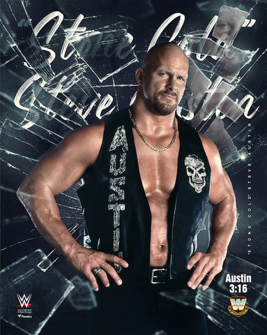 *Signed* Stone Cold Steve Austin Breaking Glass WWE Original 16 x 20 Poster